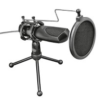 MICROFONE GAMER TRUST STREAMING - C/ REDU&Ccedil;&Atilde;O DE RUIDO E CANCELAMENTO DE ECO