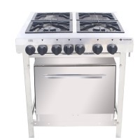 FOG&Atilde;O INDUSTRIAL 4 BOCAS VENANCIO - FORNO C/ TAMPA INOX