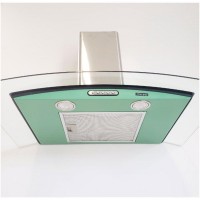 COIFA DE PAREDE TERIM C/ VIDRO CURVO - VERDE CHA INOX - 75CM