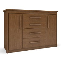 COMODA ELEGANCE COM 2 PRATELEIRAS E 4 GAVETAS - C/ PORTAS ARTICULADAS