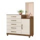 COMODA MOVAL COM PENTEADEIRA E SAPATEIRA - 5 GATEVAS - CASTANHO/BRANCO
