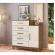 COMODA MOVAL COM PENTEADEIRA E SAPATEIRA - 5 GATEVAS - CASTANHO/BRANCO