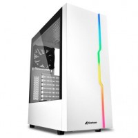 GABINETE SHARKOON RGB - 1 FAN TRASEIRO - LATERAL EM VIDRO TEMPERADO - BRANCO