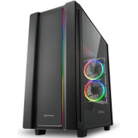 GABINETE GAMER SHARKOON RGB - C/ MID TOWER, FAN - LATERAL EM VIDRO