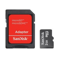 CARTAO DE MEMORIA SANDISK - C/ ADAPTADOR MICRO SD 2GB