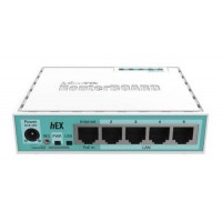 ROTEADOR P/ WIFI MIKROTIK ROTERBOARD - BRANCO E AZUL - 6 PORTAS 