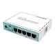 ROTEADOR P/ WIFI MIKROTIK ROTERBOARD - BRANCO E AZUL - 6 PORTAS 
