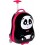 MOCHILA ESCOLAR INFANTIL C/ 2 RODINHAS E ALÇA DE MAO - PRETO/ROSA