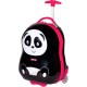 MOCHILA ESCOLAR INFANTIL SESTINI - C/ 2 RODINHAS E ALÇA DE MAO - PRETO/ROSA