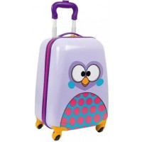 MALA ESCOLA INFANTIL SESTINI - C/  4 RODINHAS 360 GRAUS - CORUJINHA VIOLETA