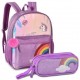 MOCHILA ESCOLAR INFANTIL CLIO - P/ COSTAS TAMANHO G - LILAS/UNICORNIO - C/ ESTOJO DUPLO
