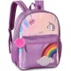 MOCHILA ESCOLAR INFANTIL CLIO - P/ COSTAS TAMANHO G - LILAS/UNICORNIO - C/ ESTOJO DUPLO