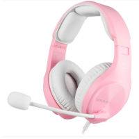 FONE DE OUVIDO GAMER C/ FIO SADES - ROSA E BRANCO - 10MW 102DB