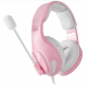 FONE DE OUVIDO GAMER C/ FIO SADES - ROSA E BRANCO - 10MW 102DB