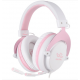 FONE DE OUVIDO GAMER C/ MICROFONE SADES - ROSA E BRANCO -  20MW 98DB
