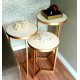 CONJUNTO DE 3 MESAS LATERAL WFM - C/ BASE FERRO E TAMPA C/ ESPELHO