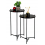 MESA LATERAL REDONDA C/ BASE DE FERRO APOIO DE SOFA - 2 UND