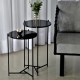 MESA LATERAL REDONDA C/ BASE DE FERRO - APOIO DE SOFA OU CAMA - 2UND