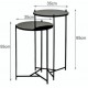 MESA LATERAL REDONDA C/ BASE DE FERRO - APOIO DE SOFA OU CAMA - 2UND