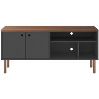 RACK PARA TV ATE 60 POL LIDER DESIGN - C/ 2 PRATELEIRAS E 2 PORTAS - CINZA ESCURO