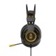 HEADSET GAMER GSHIELD - C/ ARCO REGULAVEL E MICROFONE INTEGRADO - PRETO/DOURADO