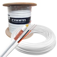 CABO COAXIAL 4MM FLEX + 2X26 AWG MALHA BIPOLAR - 100 METROS FRAPA