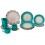 JOGO DE JANTAR 20 PC FLORAL LE COUSINE GREEN CERAMICA ALTO BRILHO