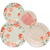 JOGO DE JANTAR CERAMICA OXFORD DONNA HOLAMBRA C/ 30PC - BRANCO FLORADO