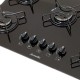FOGAO COOKTOP FORNELLO  A GAS AUTOMATICO C/ 05 BOCAS  BIVOLT - PRETO
