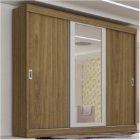 Guarda Roupa Glamour c/ Espelho 3 Portas