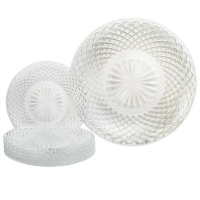 CONJUNTO DE PRATOS EURO DE VIDRO - 7 PE&Ccedil;AS