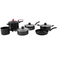 JOGO DE PANELAS EIRILAR ANTIADERENTE DE ALUM&Iacute;NIO GRAFITE 4 PE&Ccedil;AS