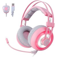 HEADSET GAMER USB CABO 2M SADES - ROSA