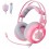 FONE DE OUVIDO HEADSET GAMER USB CABO 2M SADES - PINK