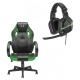 CADEIRA GAMER VERDE COM HEADSET GAMER STEREO P3 VERDE MULTILASER