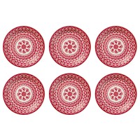 JOGO DE 6 PRATOS RASOS 26CM FLOREAL RENDA OXFORD