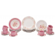 APARELHO DE JANTAR CHA 30 PEÇAS BIONA CERAMICA REDONDO ROSA DONNA