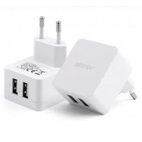 FONTE CARREGADOR DE PAREDE 2 USB 3.4A BIVOLT USB GEONAV - BRANCO