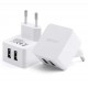 FONTE CARREGADOR DE PAREDE 2 USB 3.4A BIVOLT USB GEONAV - BRANCO