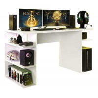 MESA ESCRIVANINHA GAMER PARA COMPUTADOR MADESA - BRANCA