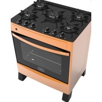 FOGAO 5 BOCAS MESA VIDRO BIVOLT REALCE - PRETO