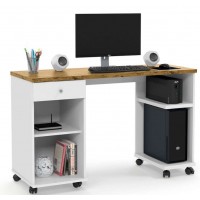 MESA PARA COMPUTADOR MILLION BRANCA E NATURE