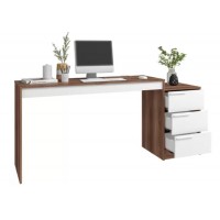 MESA PARA ESCRITORIO 3 GAVETAS CASTANHO/BRANCO BRV MOVEIS