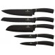 JOGO FACAS DE COZINHA COZINHA 6PÇS BLACK ROSE GOLD BERLINGER HAU