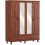 GUARDA ROUPA CASAL 4 PORTAS 2 GAVETAS C/ ESPELHO MADEIRA MACIÇA
