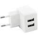 FONTE CARREGADOR DE PAREDE 2 USB 3.4A BIVOLT USB GEONAV - BRANCO