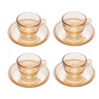 CONJUNTO 4 XICARAS CAFE 85ML C/ PIRES BOLINHAS WOLF