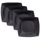 KIT C/100 PRATOS QUADRADOS PLASTICOS - PRETO
