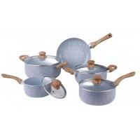 JOGO PANELAS ANTIADERENTE CERAMICA INDU&Ccedil;AO 5 PE&Ccedil;AS - CINZA