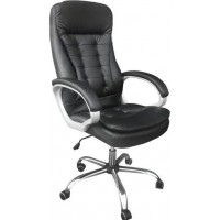 CADEIRA PRESIDENTE PELEGRIN EM COURO PU C/ RODIZIO - PRETA